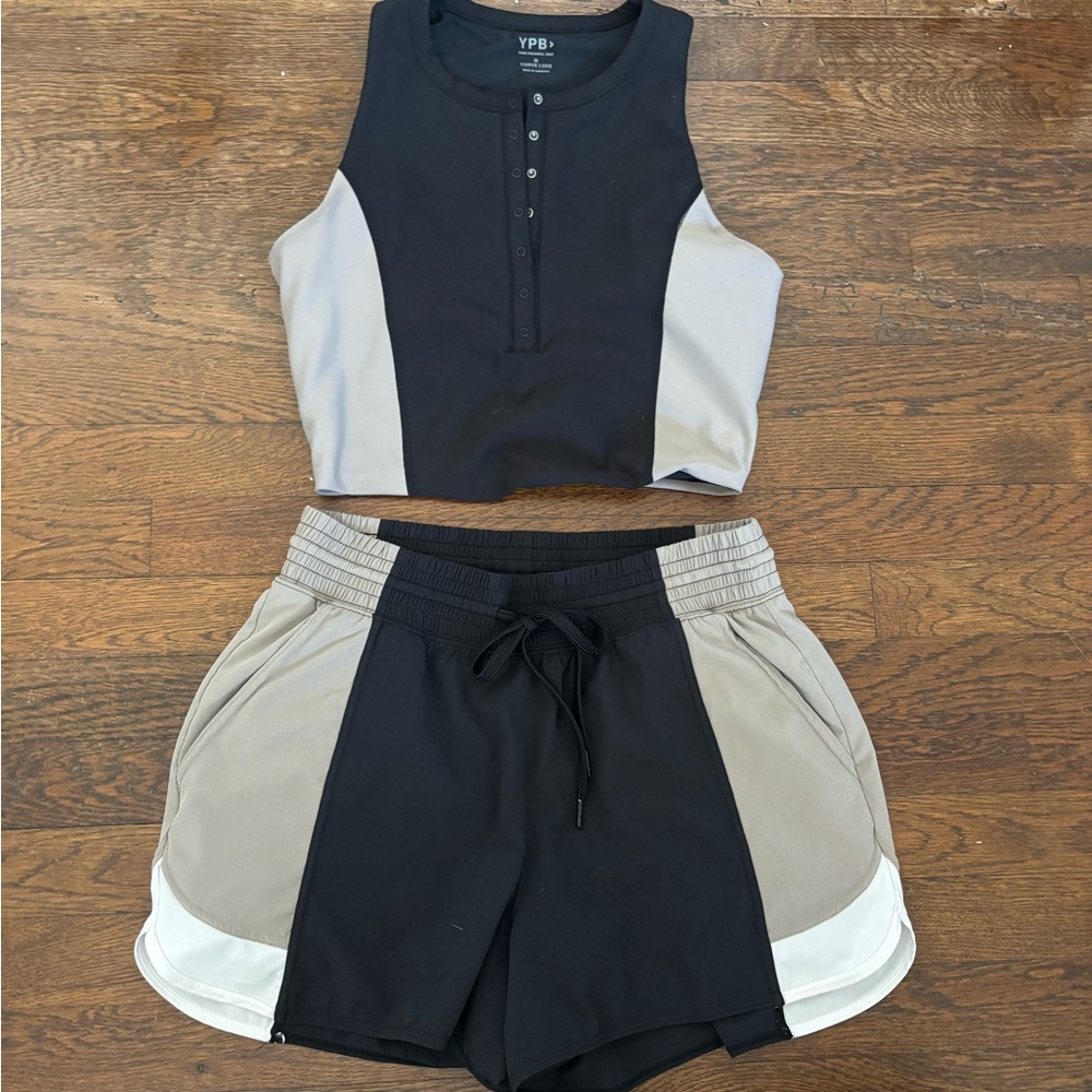 YPB Abercrombie & Fitch Colorblock Athletic Set - top and shorts